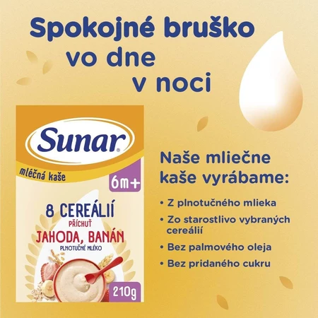 Sunar pap met 8 granen aardbeien, banaan 210 g