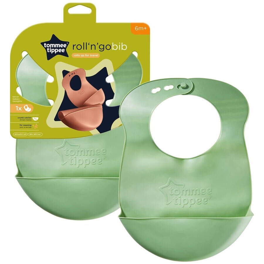 Babero para bebé Tommee Tippee, 6m+, verde o naranja