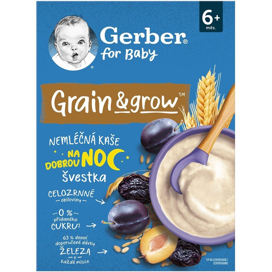 Gerber plum porridge d'avoine sans lait avec blé et avoine 200 g