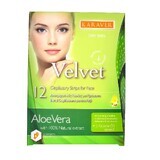 Bandes dépilatoires pour le visage à l'extrait d'aloe vera pour peau sèche, 12 pièces, Karaver