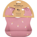 Petite&Mars Siliconen slabbetje Take&Match Rose Prinsessen 6m+