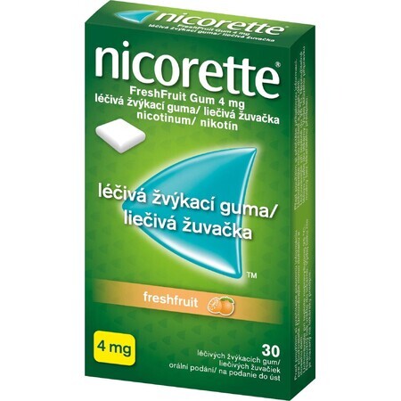 Nicorette ® FreshFruit Gum 4mg, medicinale kauwgom 30 stuks