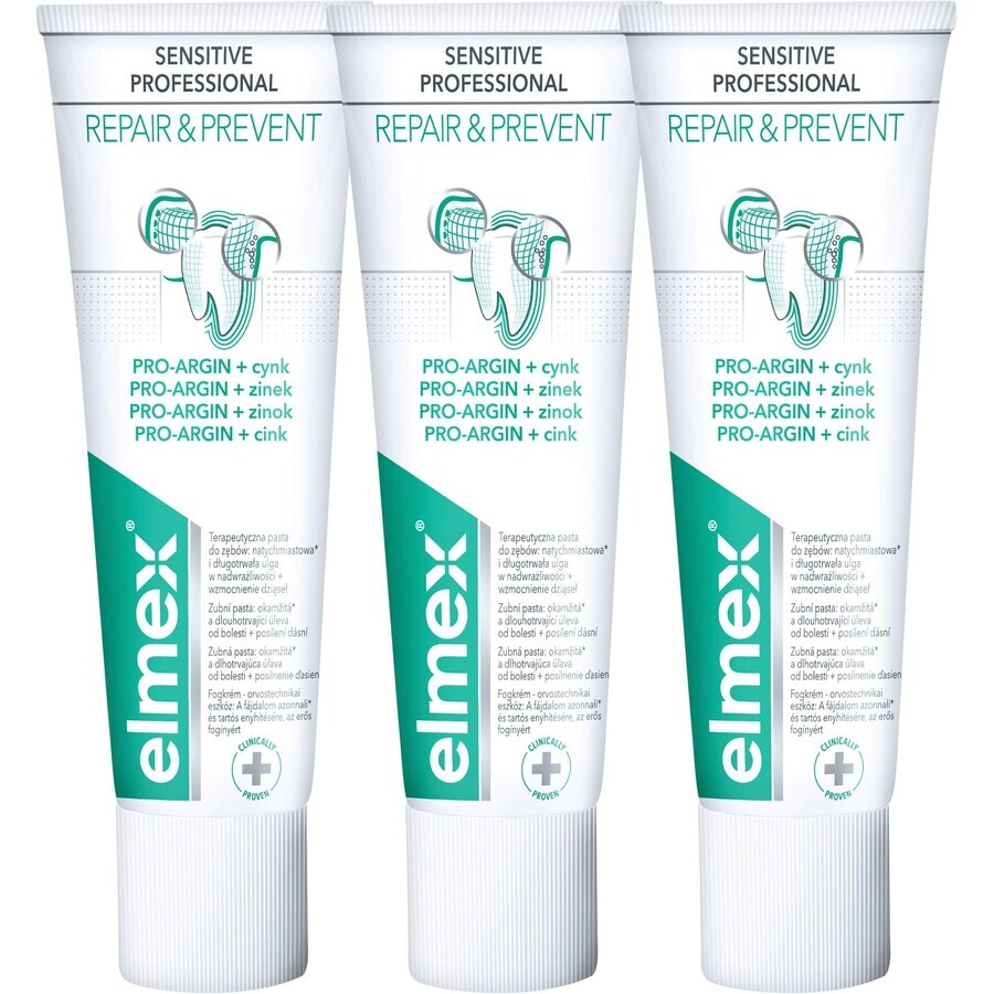 Elmex Sensitive Professional Repair & Prevent Toothpaste 3 x 75 ml