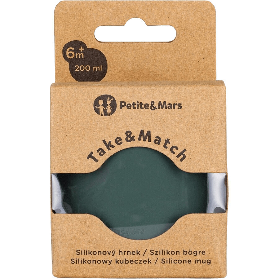 Petite&Mars Take&Match Misty Green cană din silicon 6m+ 200 ml