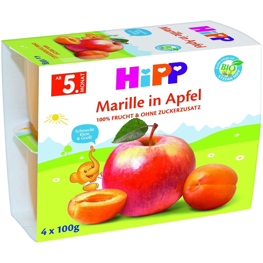 HiPP Organic apples with apricots 4 x 100 g