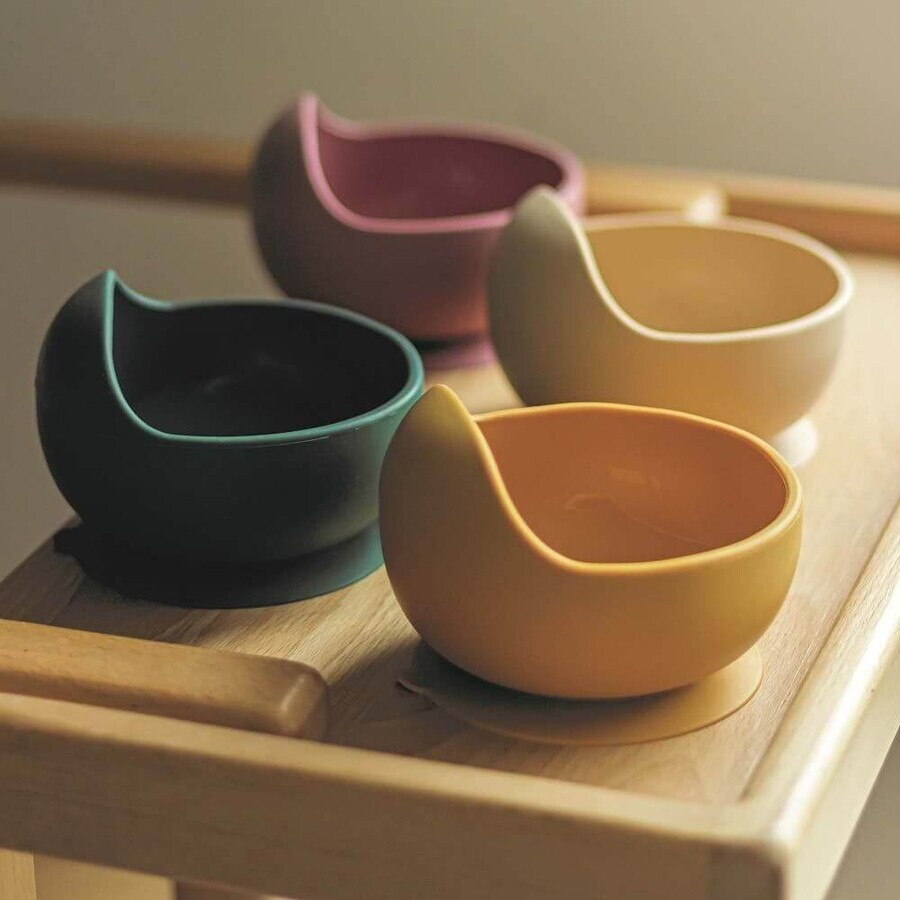 Petite&Mars Silicone bowl with suction cup TAKE&MATCH 6m+, Desert Sand 350 ml