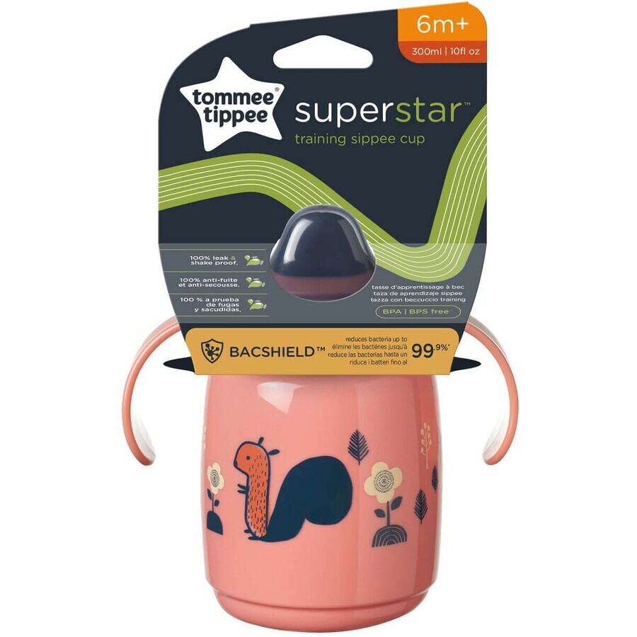 Tommee Tippee Tippee Superstar Sippee Non-Drip beker 6m+, roze 300 ml