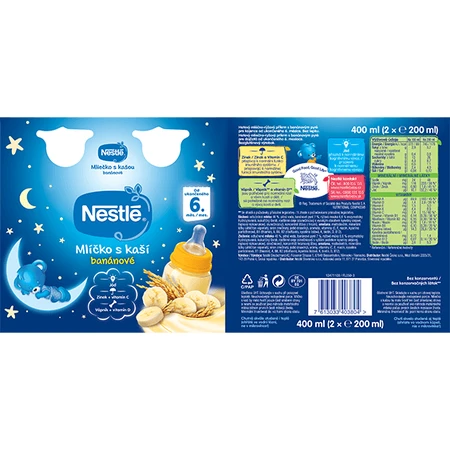 Latte Nestlé con purè di banane 6 mesi 2 x 200 ml