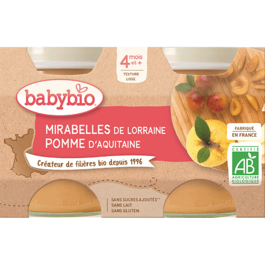 Babybio snack con fruta mirabel y manzana 2 x 130 g