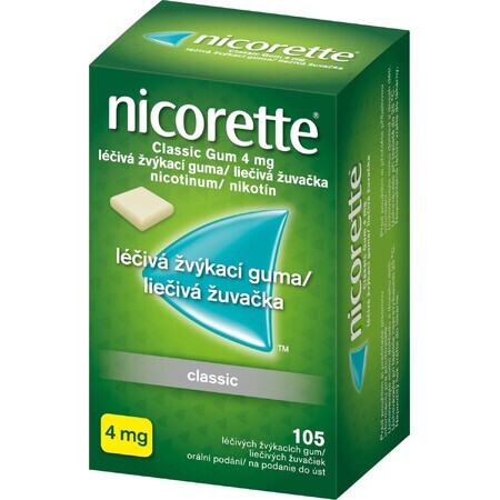 Nicorette ® Classic Gum 4 mg, medicinale kauwgom 105 stuks