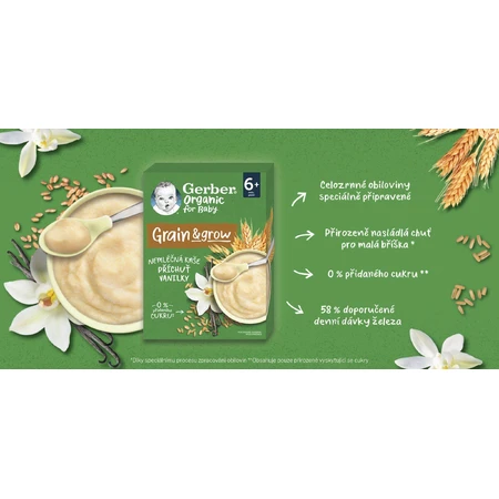 Gerber Papilla ecológica sin leche sabor vainilla 200 g