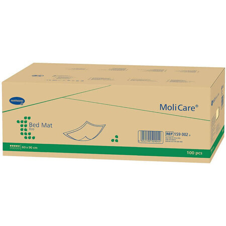 MoliCare Eco Bettmatratze Eco 5 Tropfen Saugfähige Pads 60 x 90 cm 100 Stück