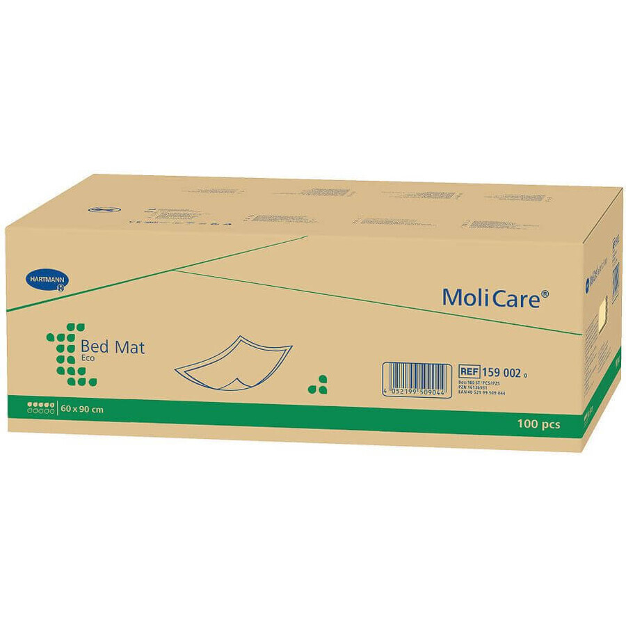 MoliCare Eco Bettmatratze Eco 5 Tropfen Saugfähige Pads 60 x 90 cm 100 Stück