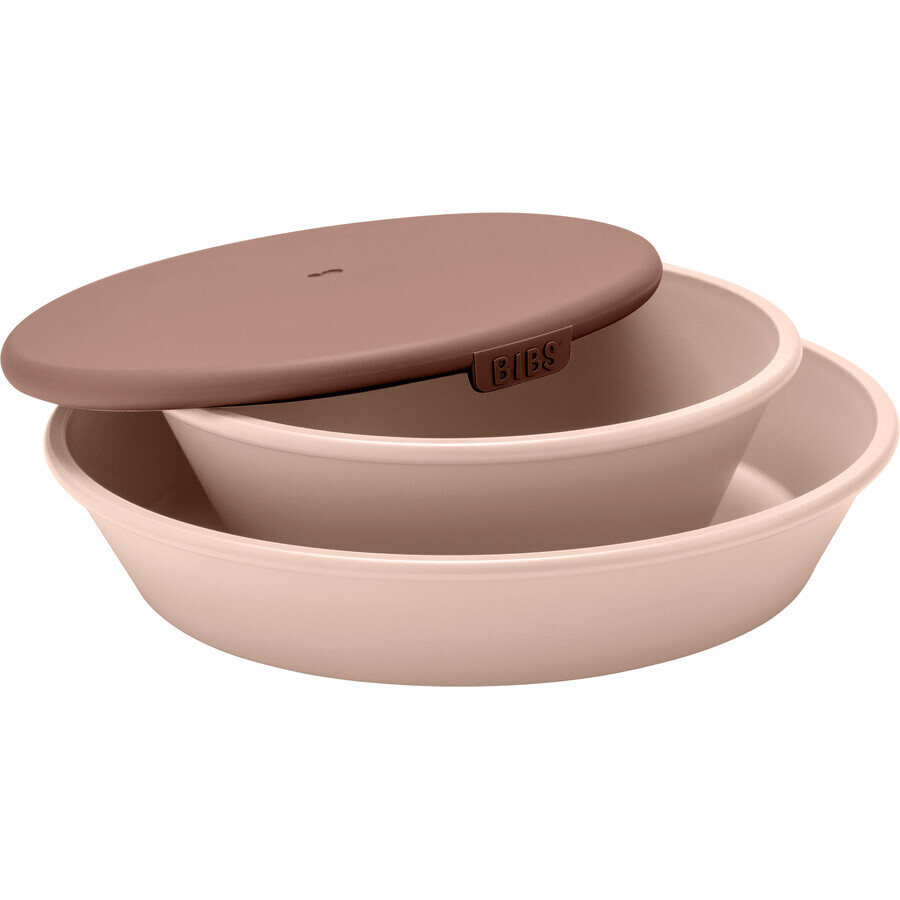 BIBS plate and bowl with lid - Blush 3 pcs