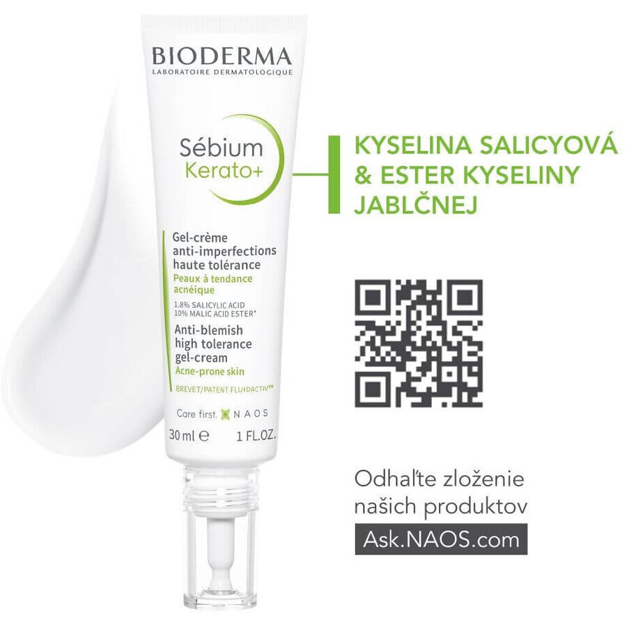 Bioderma Sébium Kerato+ acne gel-crème met hoge tolerantie 30 ml