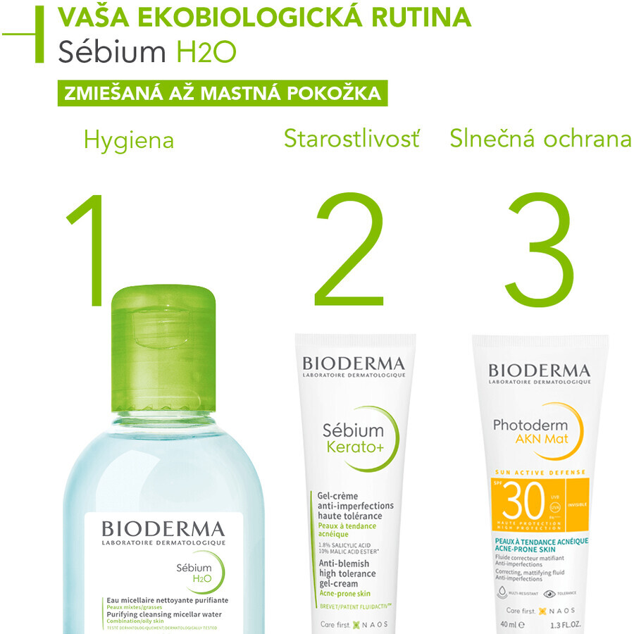 Bioderma Sébium H2O micellair water voor vette huid en acne 100 ml