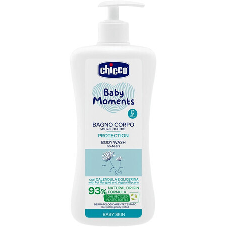 Chicco Baby Protective Moments Shampoo corpo con dispenser, 93% ingredienti naturali 750 ml