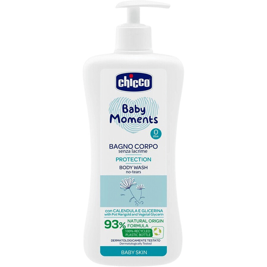 Chicco Baby Protective Moments Shampoo corpo con dispenser, 93% ingredienti naturali 750 ml