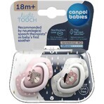 Canpol bebés Juego de chupetes de silicona simétricos 18m+ Bonjour Paris rosa 2 piezas