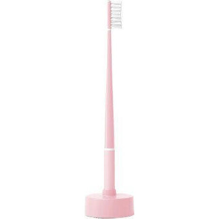 Cepillo de dientes de plumas con equinácea + soporte, rosa suave