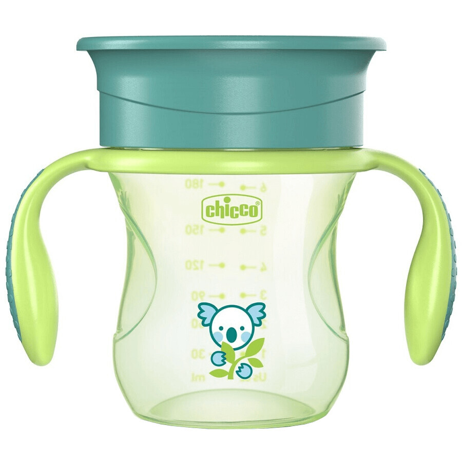 Taza Chicco Perfect 360 con asas verde 12m+ 200 ml