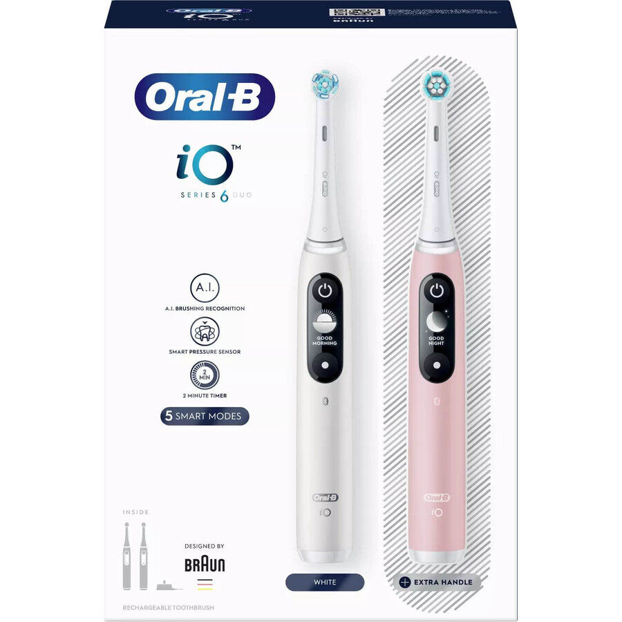 Periuta de dinti electrica Oral-B iO Series 6 Duo White&Pink