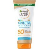 Garnier Ambre Solaire Sensitive Advanced Kids Lozione solare per la pelle sensibile dei bambini, SPF 50+, 175 ml