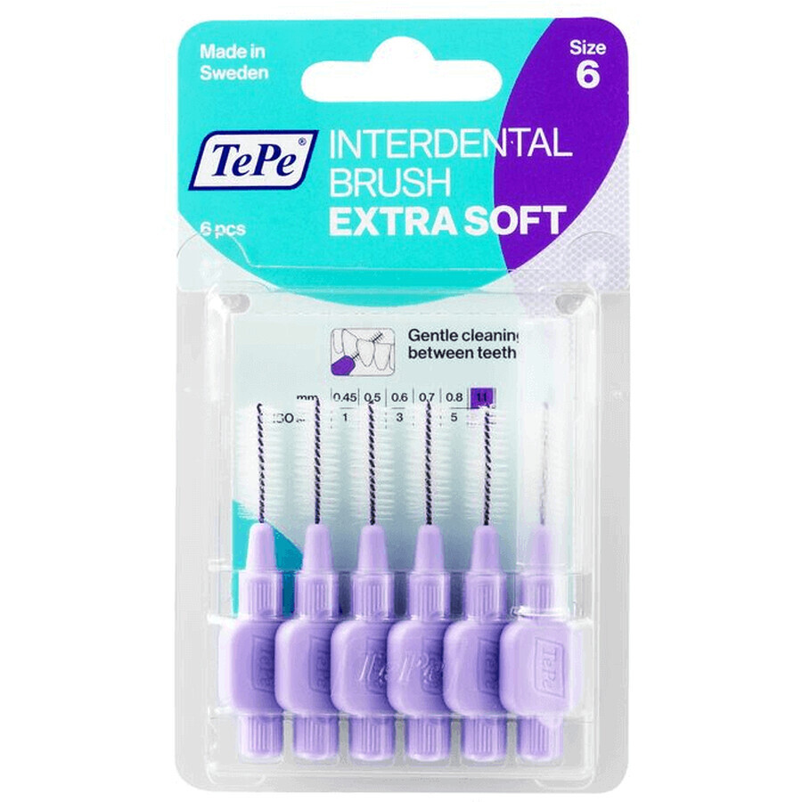 TePe Periuțe interdentare extra moi violet deschis 1,1 mm 6 buc