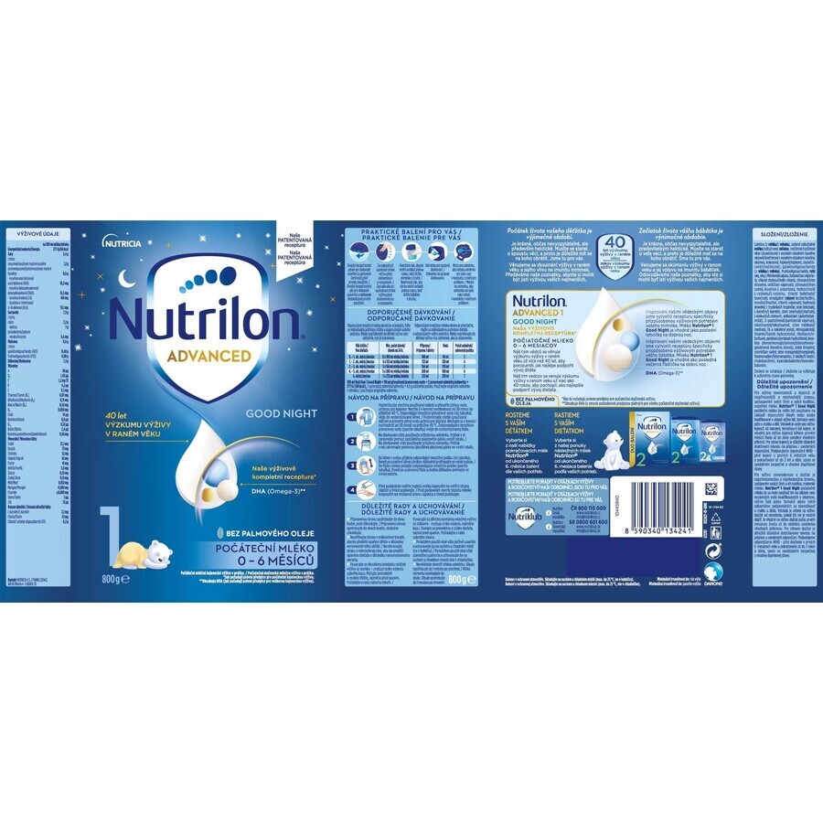 Nutrilon 1 Advanced Good Sleep formulă de lapte praf pentru o noapte bună 800 g