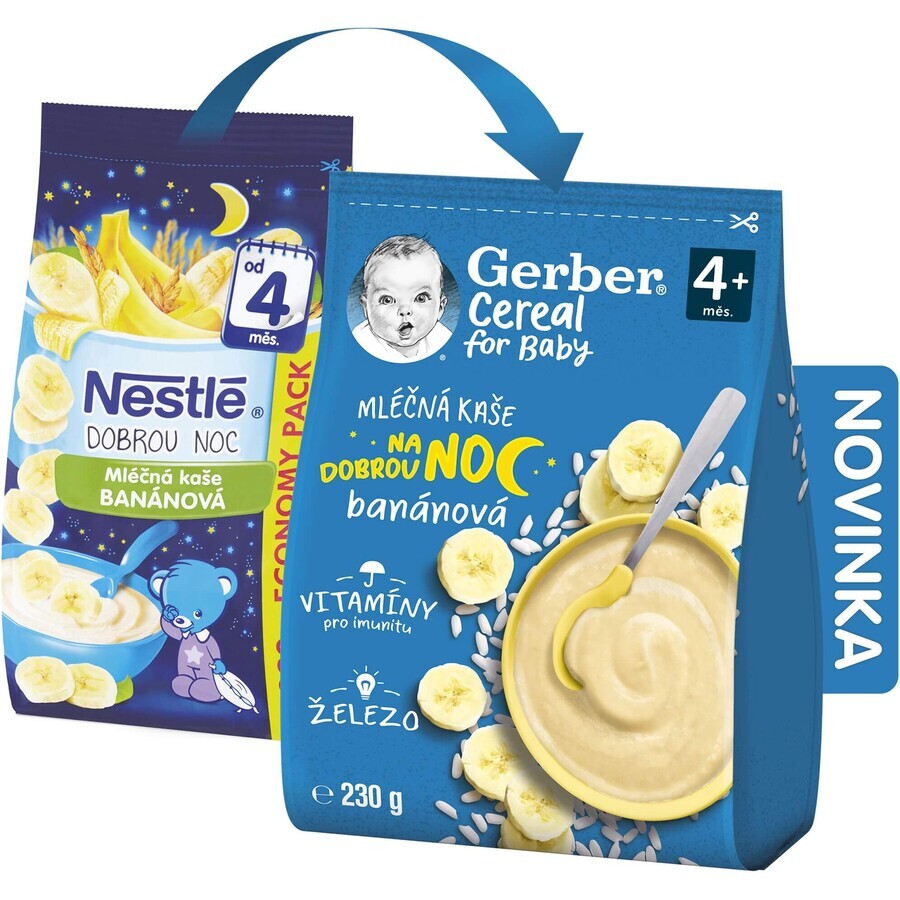 Gerber Goodnight porridge avec céréales et lait, banane 230 g