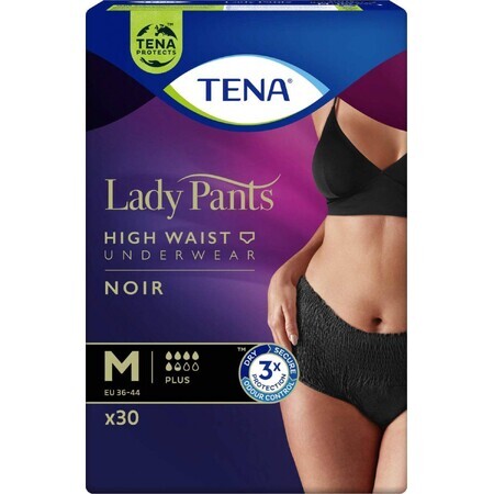 Tena Lady Pants Plus Noir Noir Medium Incontinence Briefs 30 pcs