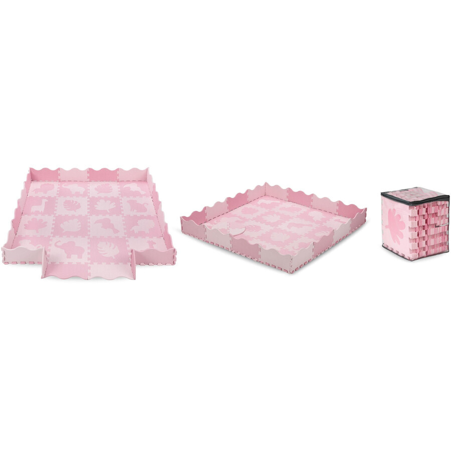 MoMi ZAWI 16-delige roze foam puzzel speelmat