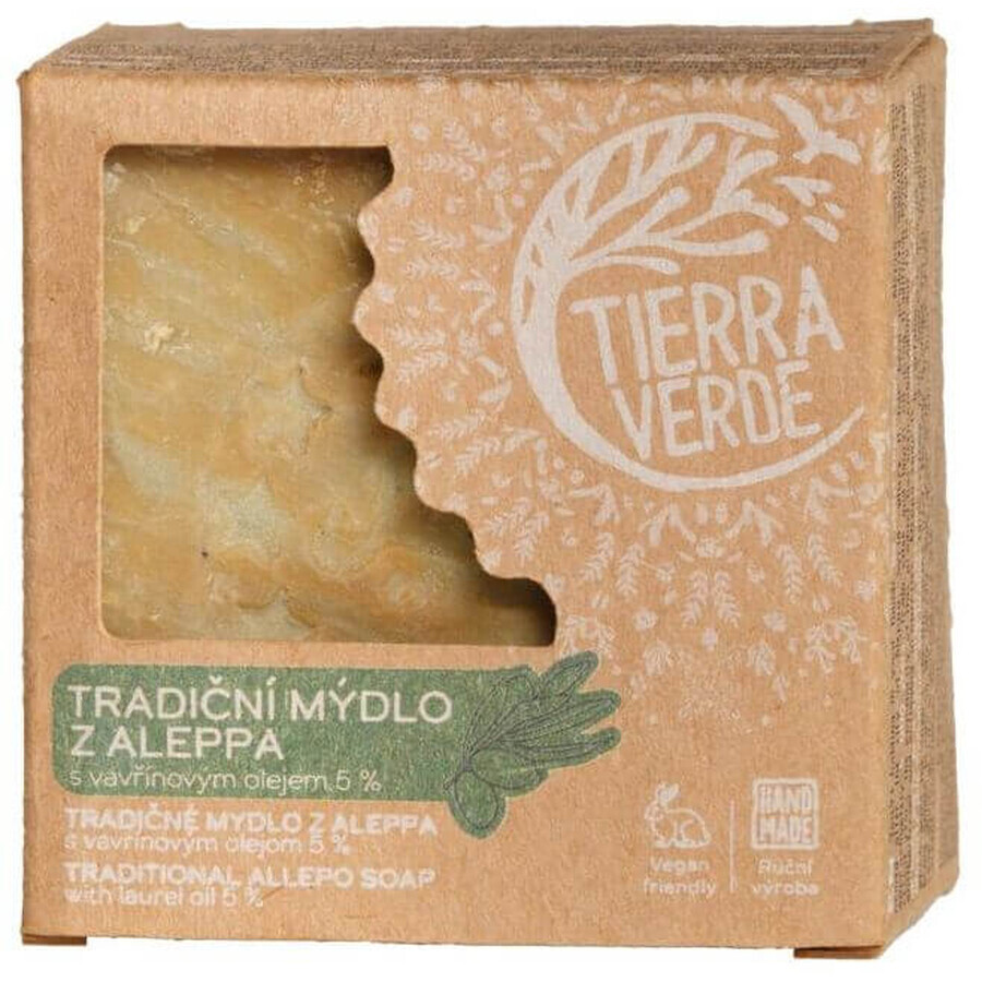 Zeep Tierra Verde Aleppo 5% in een doos 190 g