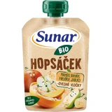 Sunar biologische fruitcapsule Hopscotch mango, banaan, peer en havermout 100 g