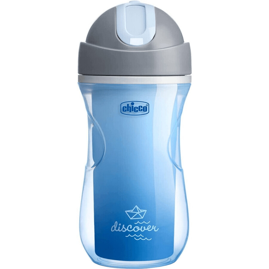 Chicco Mug Sport termo con pajita azul 14m+ 266 ml