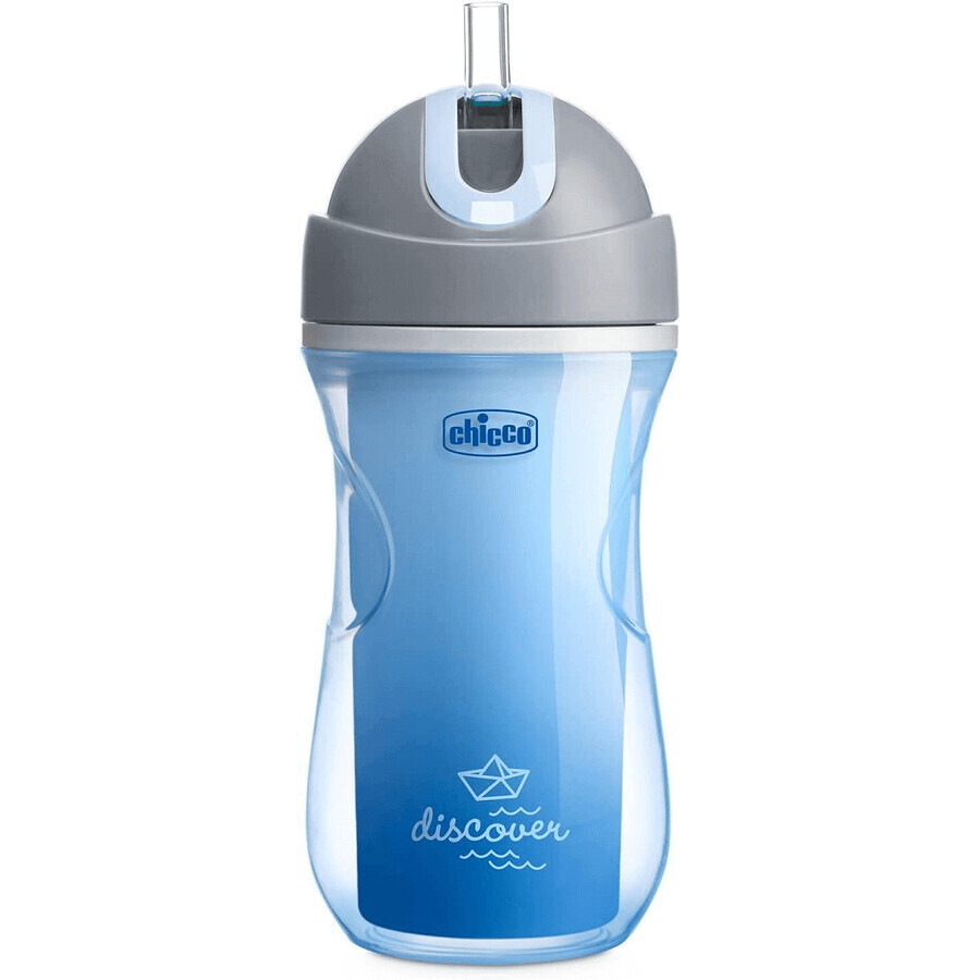 Chicco Mug Sport termo con pajita azul 14m+ 266 ml