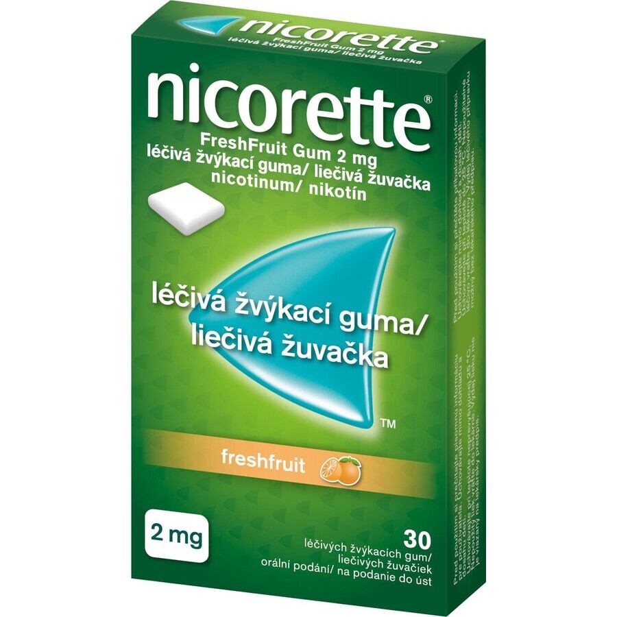 Nicorette ® FreshFruit Gum 2mg, medicinale kauwgom 30 stuks