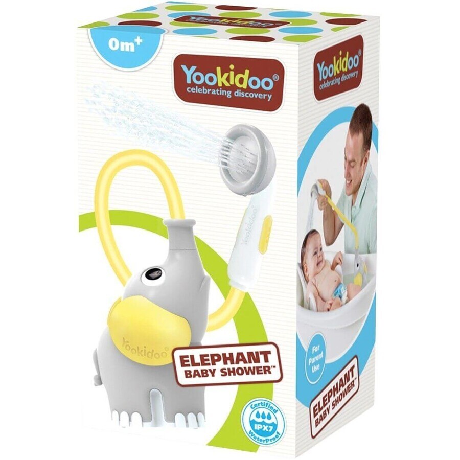 Yookidoo Baby Shower Elephant - gray and turquoise