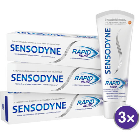 Sensodyne Tandpasta voor gevoelige tanden Rapid 3 x 75 ml