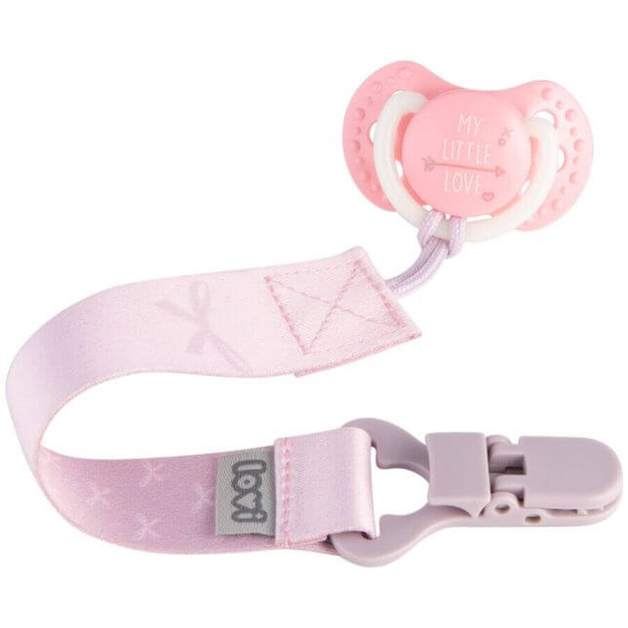 LOVI Baby Shower Soother Ribbon with clip, girl