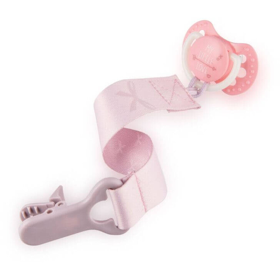 LOVI Baby Shower Soother Ribbon with clip, girl