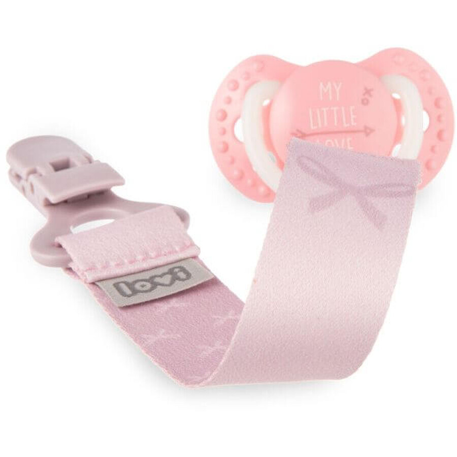 LOVI Baby Shower Soother Ribbon with clip, girl