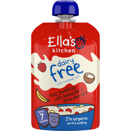 Ella's Kitchen Riz au lait bio avec banane et fraises 100 g