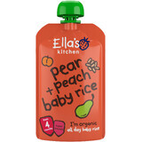 Ella's Kitchen Riz pour bébé bio aux poires et aux pêches 120 g