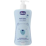 Chicco Natural Sensation shampoo per capelli e corpo con aloe e camomilla 0m+, 500 ml