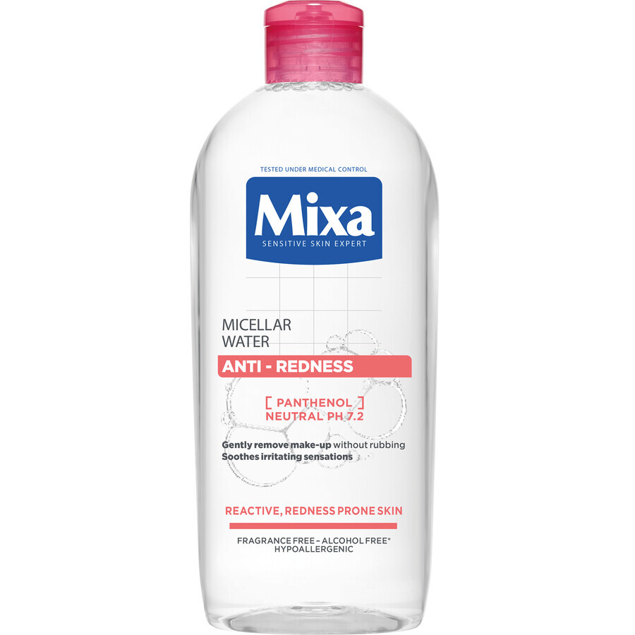 Mixa Anti-Redness micellar water for sensitive skin prone to redness, 400 ml