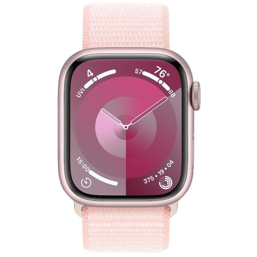 Apple Watch Series 9 GPS Carcasa de aluminio de 41 mm con correa deportiva, rosa