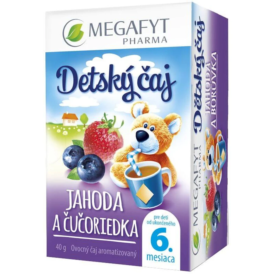 Megafyt vruchtenthee voor kinderen aardbeien en bosbessen 20 x 2 g