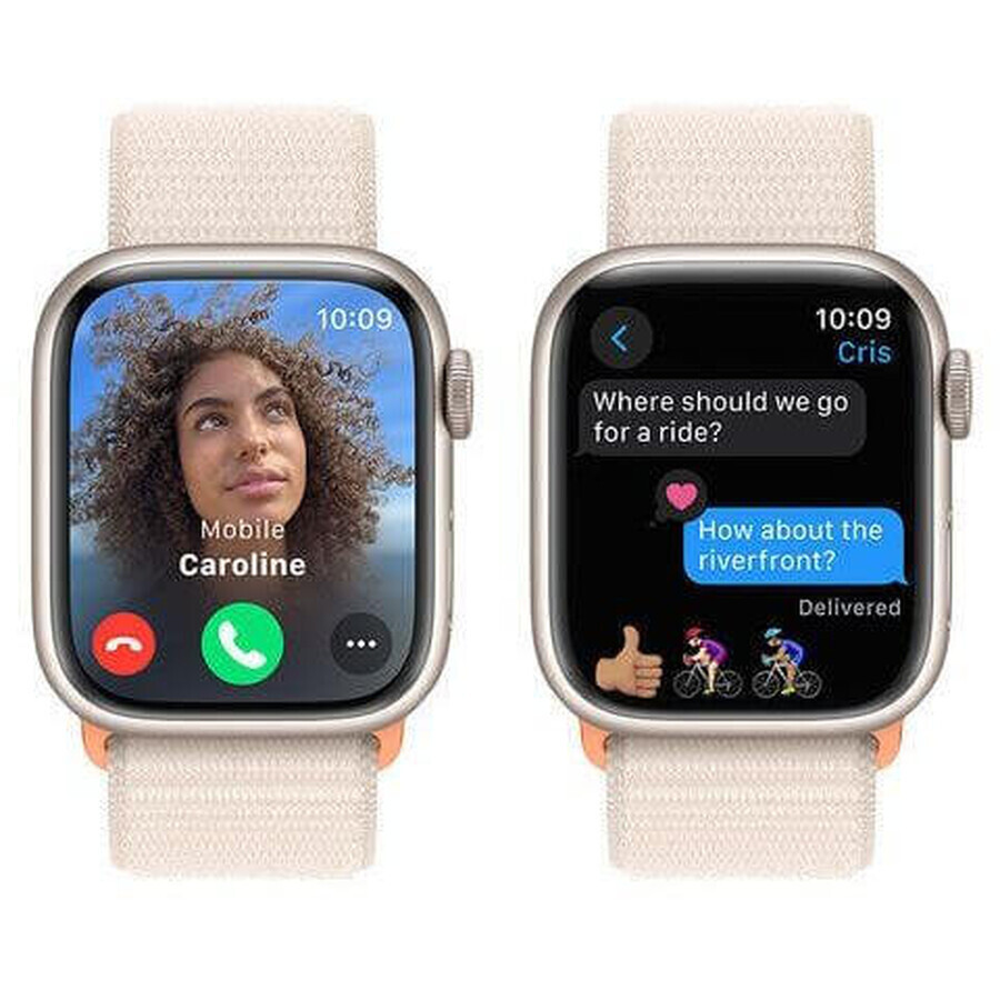 Apple Watch Series 9 GPS 41mm caja de aluminio con correa deportiva, starlight