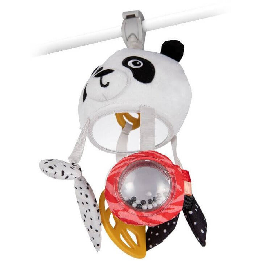 Canpol niños sensorial niños colgante viaje colgante Panda Panda juguete con clip BabiesBoo clip